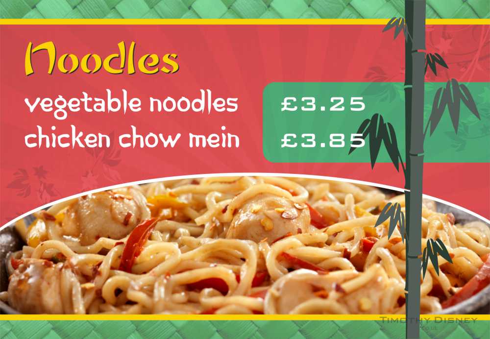 Noodles Menu Translite