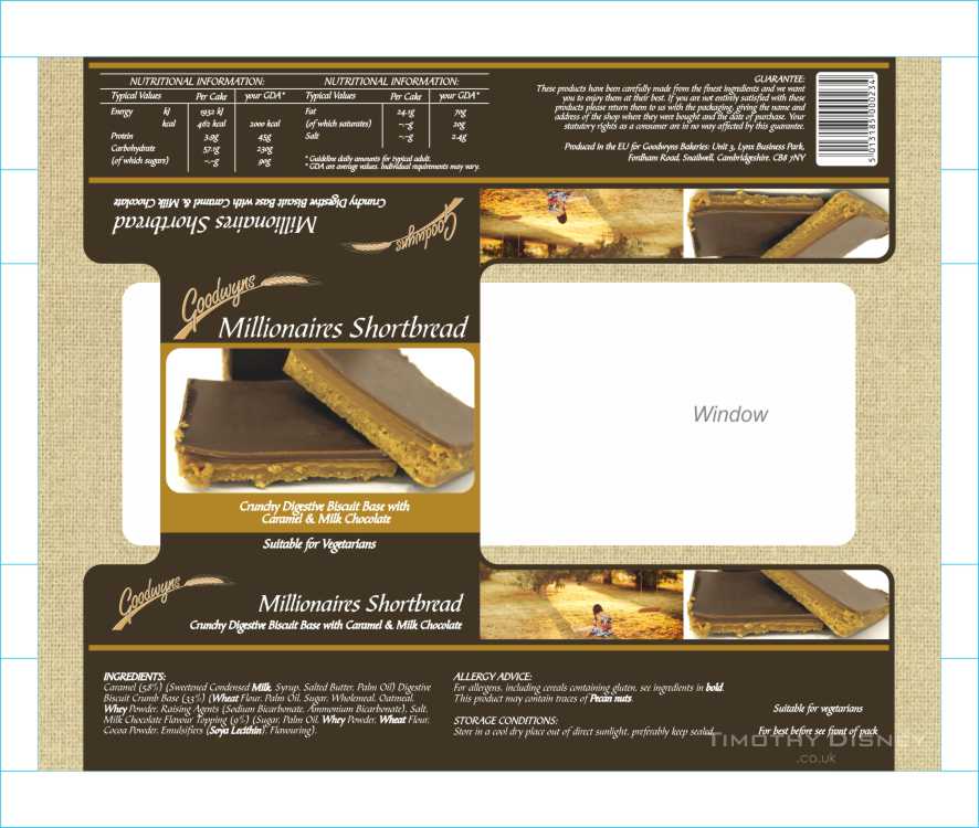 Goownyns Millionnaires Shortbread Packaging Layout Design