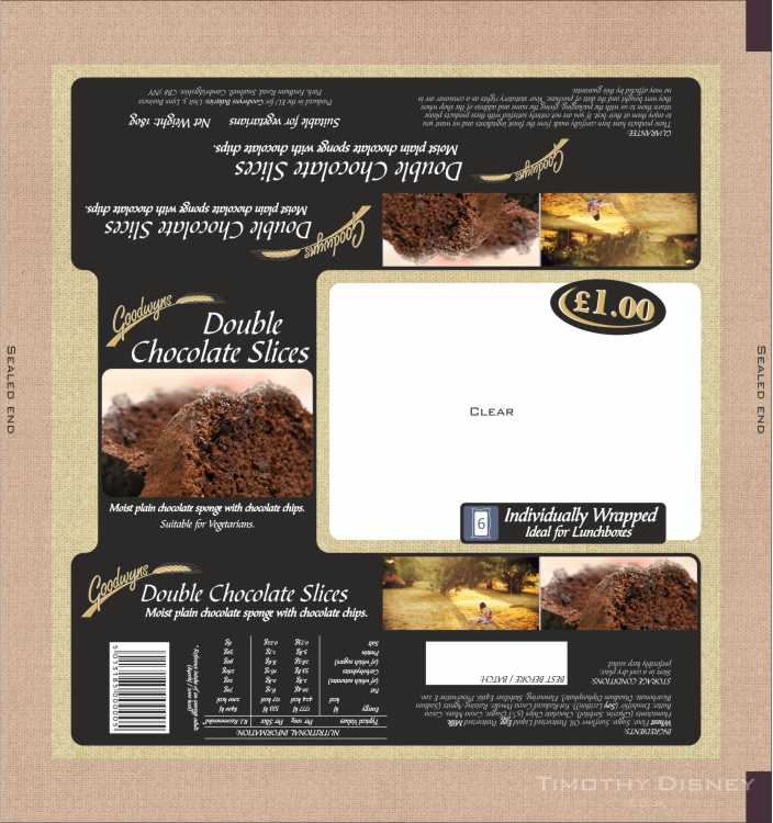 Goownyns Chocolate Slices Packaging Layout Design