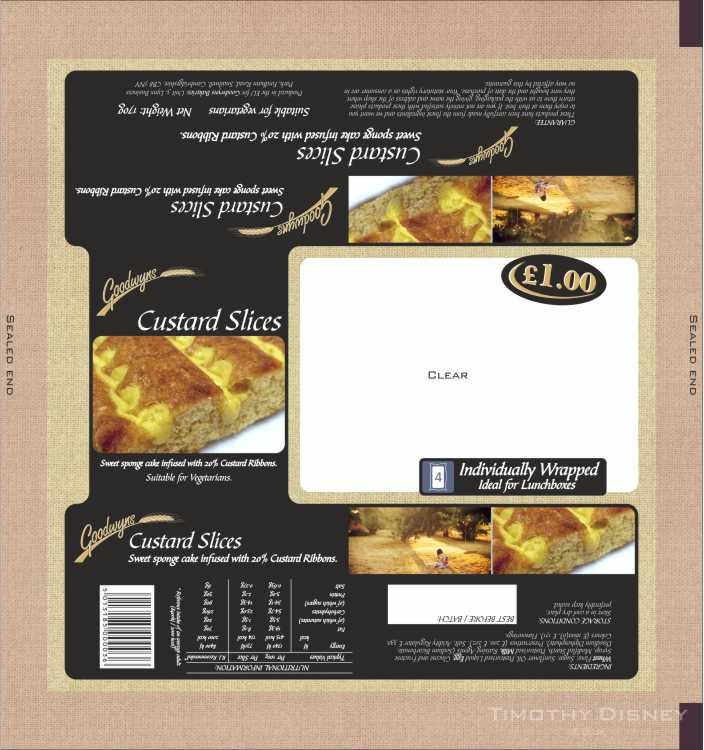 Goownyns Custard Slices Packaging Layout Design
