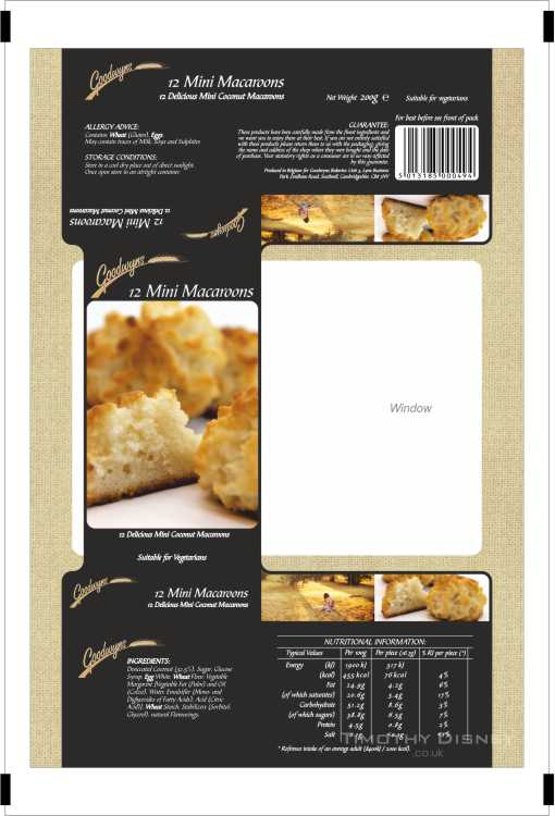 Goownyns Mini Macaroons Packaging Layout Design