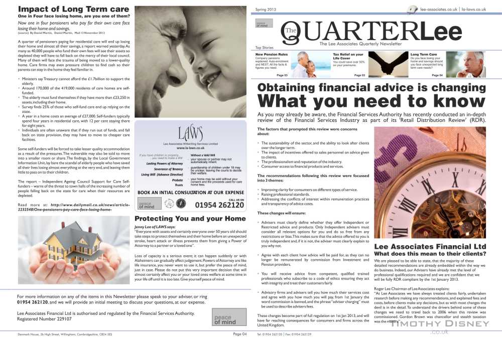 The QuarterLee Newsletter Design (Outer)