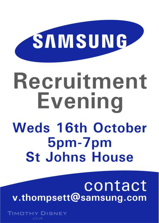 Samsung Recruitment Evening Poster Design