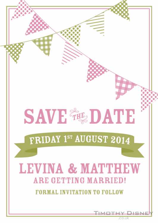 Cute Bunting Save the Date Card